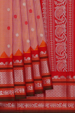 Image of Gadwal Silk Light Peach Saree