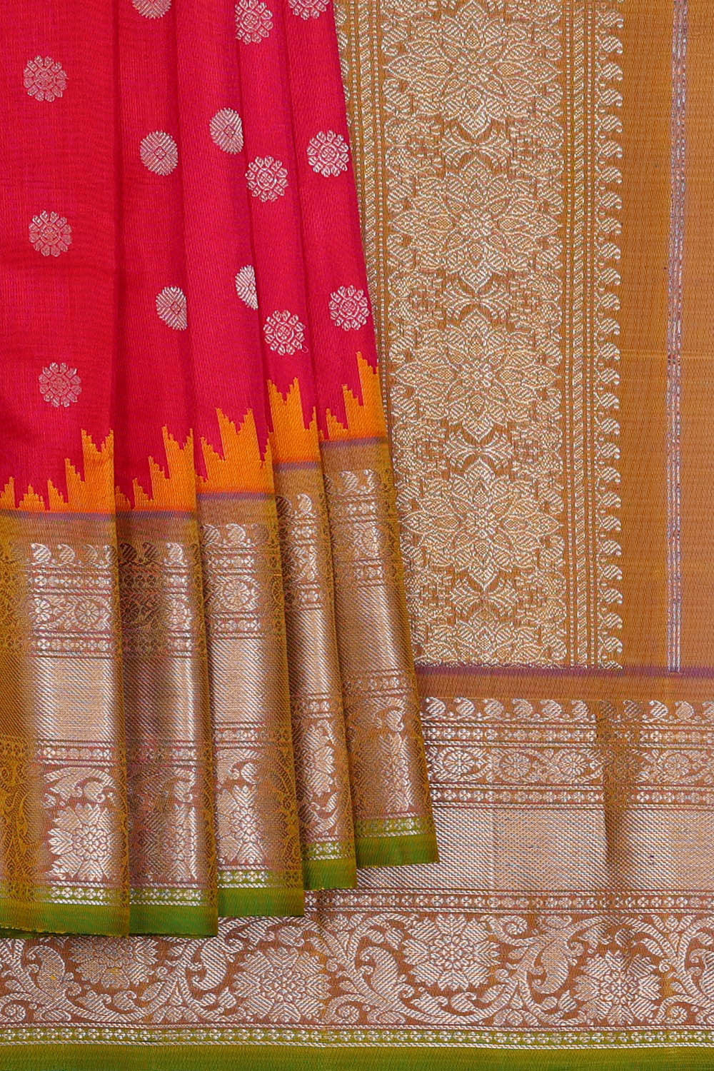 Image of Gadwal Silk Red Saree