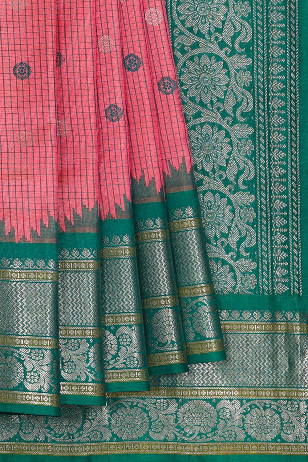 Image of Gadwal Silk Pink Saree