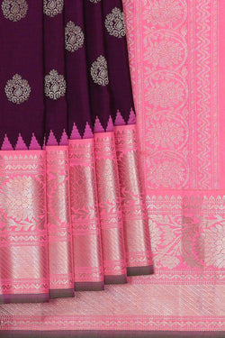 Image of Gadwal Silk Violet Saree