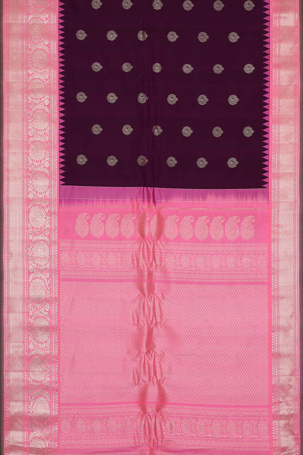 Gadwal Silk Violet Saree