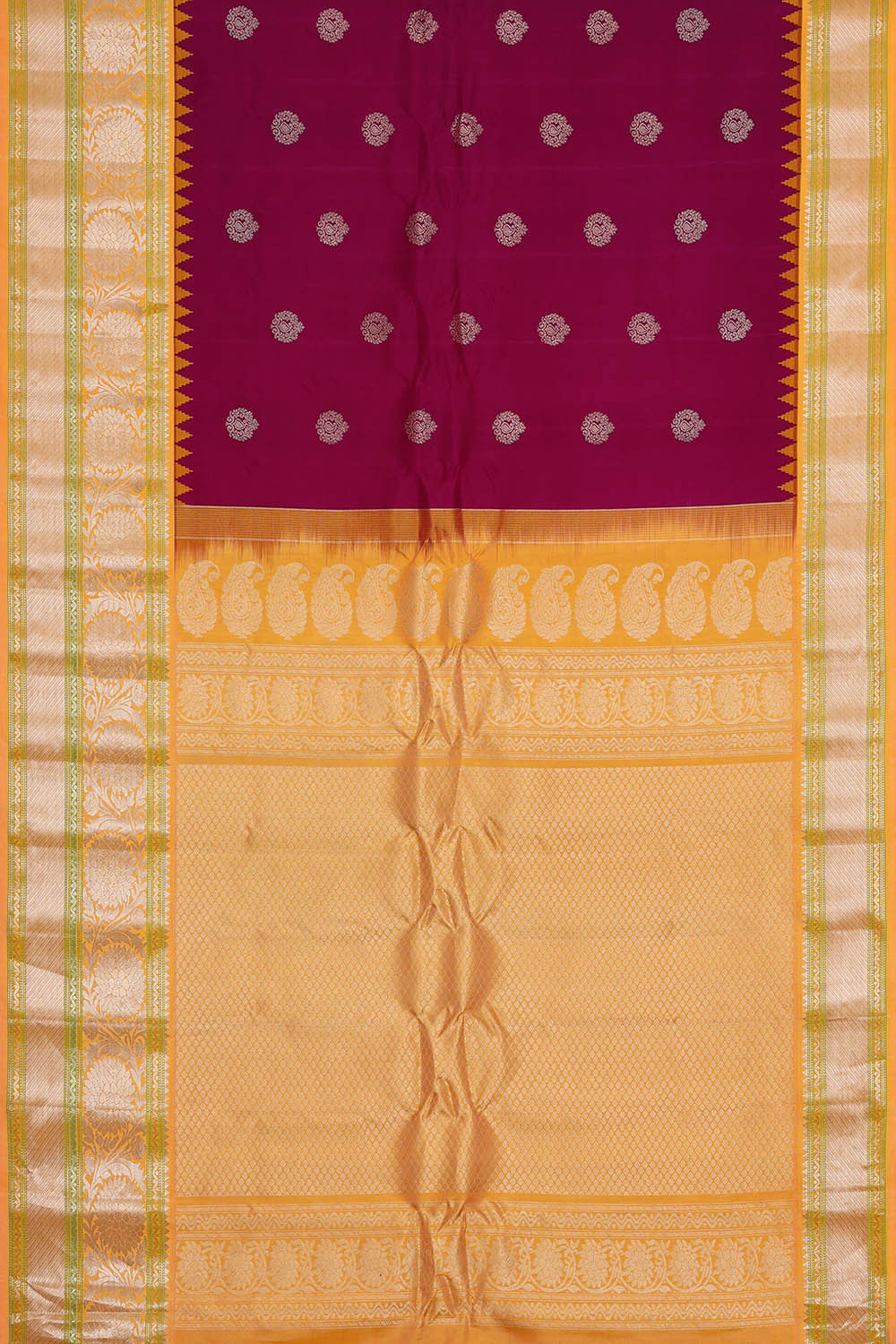 Image of Gadwal Silk Dark Magenta Saree