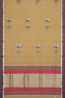 Image of Zari Kota Dark Cream Saree