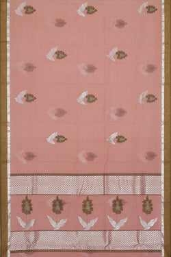Image of Zari Kota Onion Pink Saree