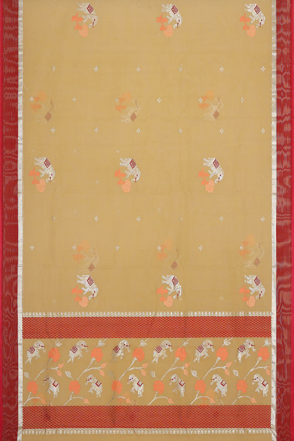 Image of Zari Kota Dull Yellow Saree