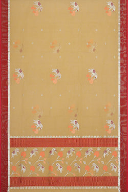 Image of Zari Kota Dull Yellow Saree