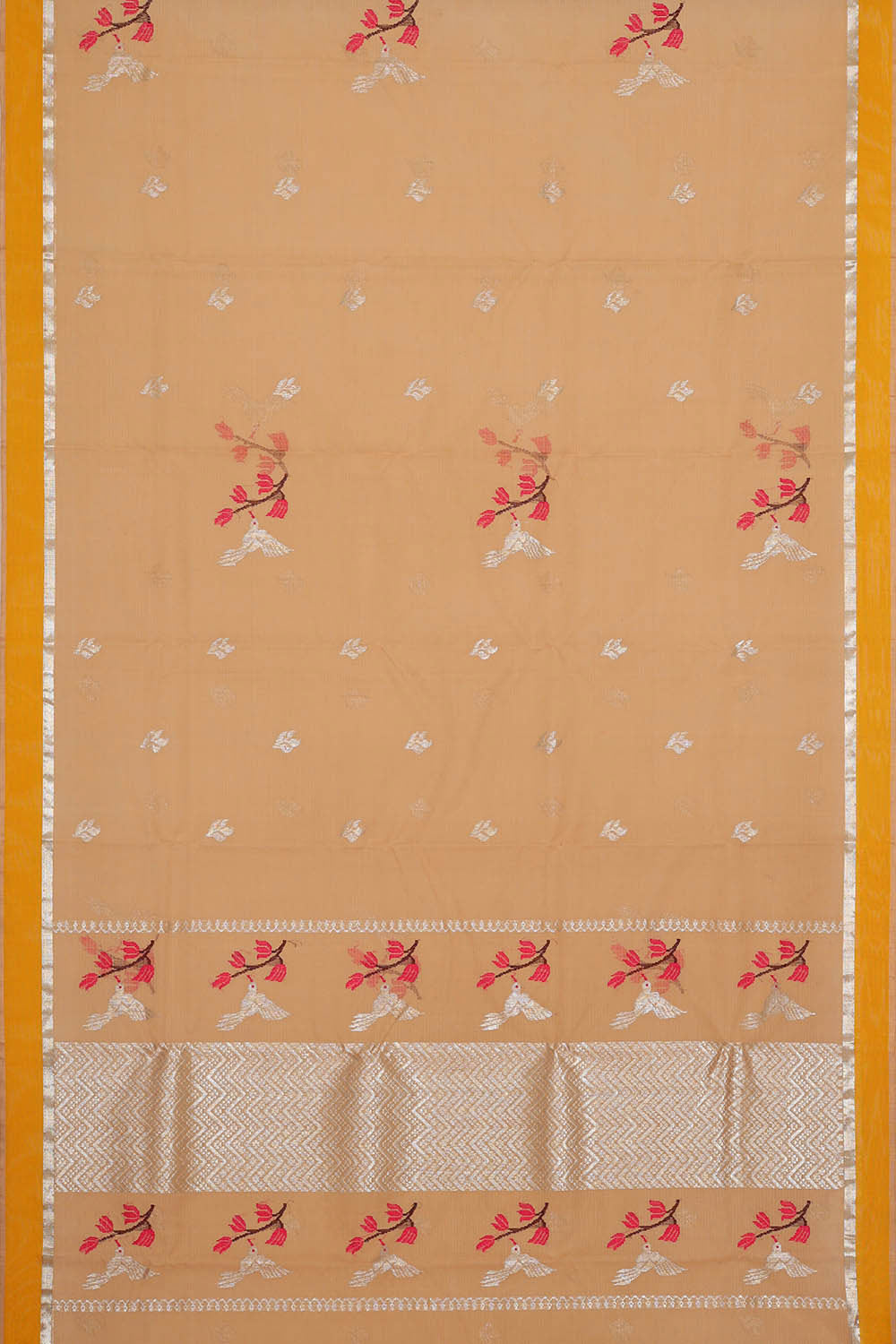 Zari Kota Dull Peach Saree