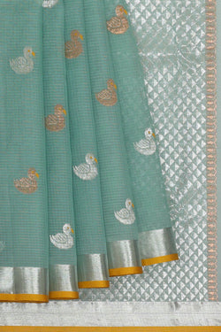 Image of Zari Kota Blue Saree