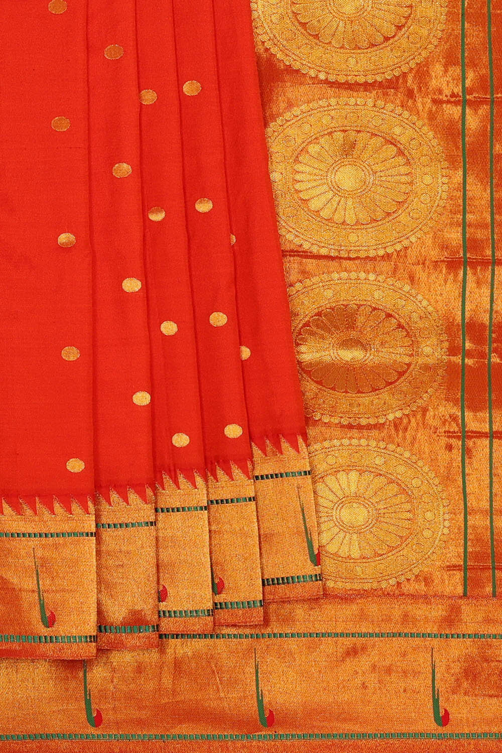 Image of Paithani Dark Orange Saree
