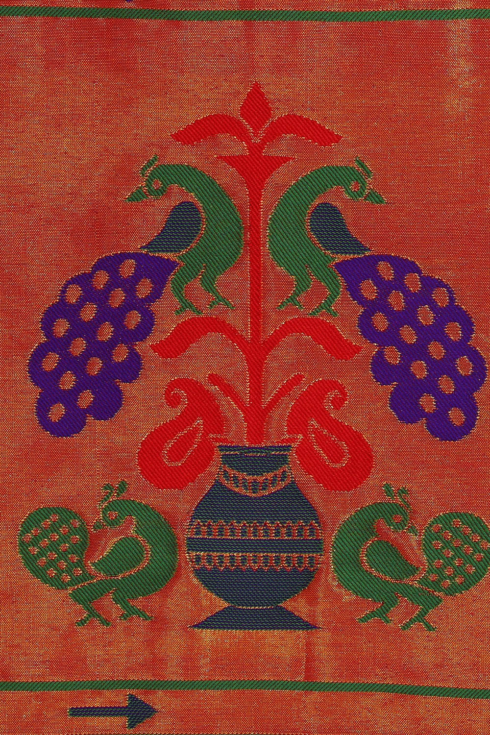 Image of Paithani Dark Orange Saree