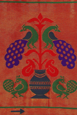 Image of Paithani Dark Orange Saree