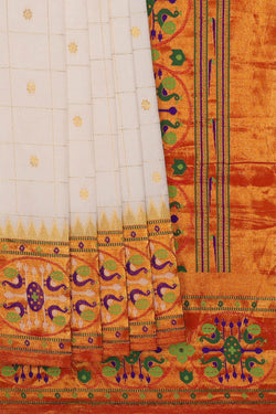 Image of Paithani White Saree