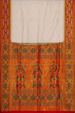 Image of Paithani White Saree