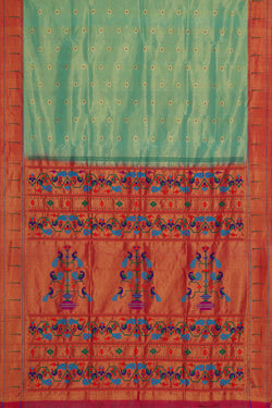 Image of Paithani Sea Green Tissue Saree