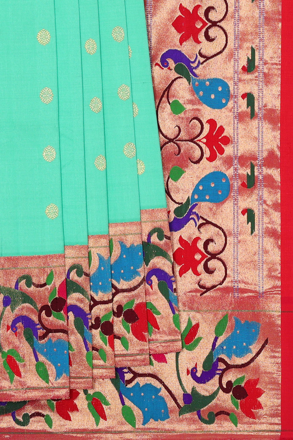 Image of Sea-Green Paithani Silk Saree
