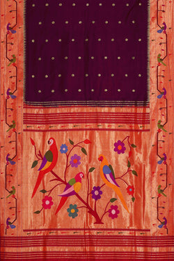 Image of Paithani Deep Wine Saree