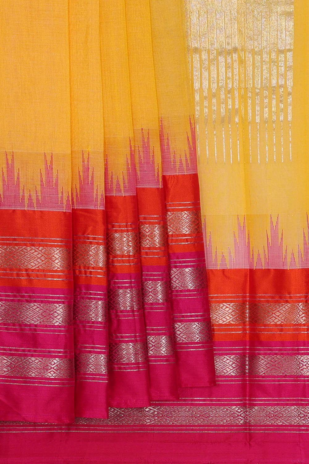 Ponduru Cotton Yellow Saree