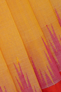 Image of Ponduru Cotton Yellow Saree