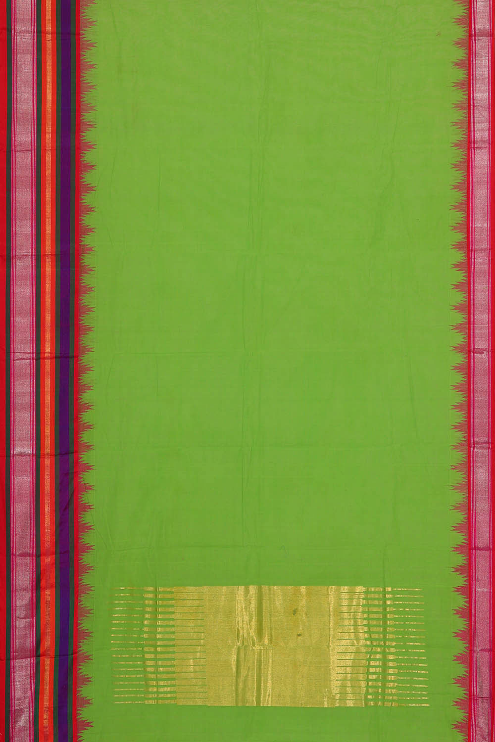 Parrot Green Cotton Saree