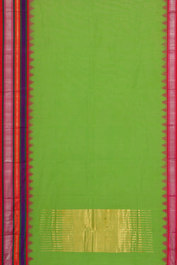 Image of Parrot Green Cotton Saree