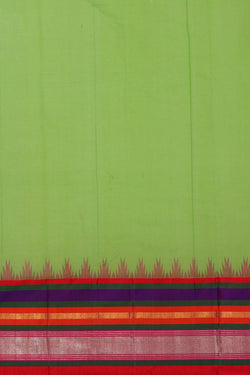 Image of Parrot Green Cotton Saree