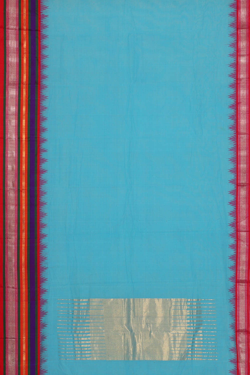 Sky Blue Cotton Saree