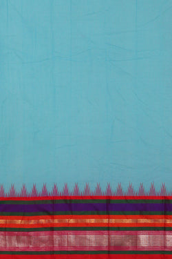 Image of Sky Blue Cotton Saree