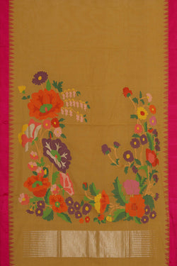 Image of Ponduru Cotton Mustard Yellow Saree