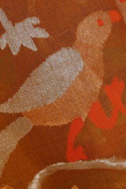 Image of Ponduru Cotton Mustard Brown Saree