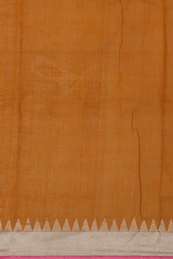 Image of Ponduru Cotton Mustard Brown Saree