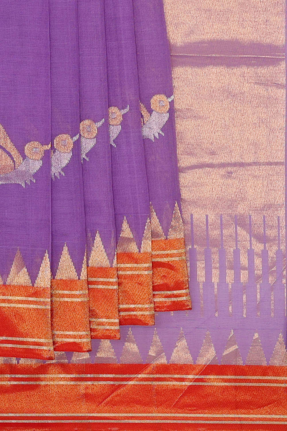 Image of Ponduru Cotton Lavender Saree