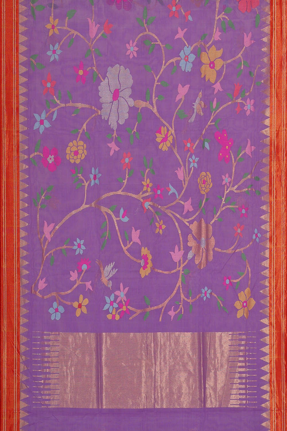 Image of Ponduru Cotton Lavender Saree
