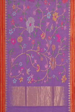 Image of Ponduru Cotton Lavender Saree