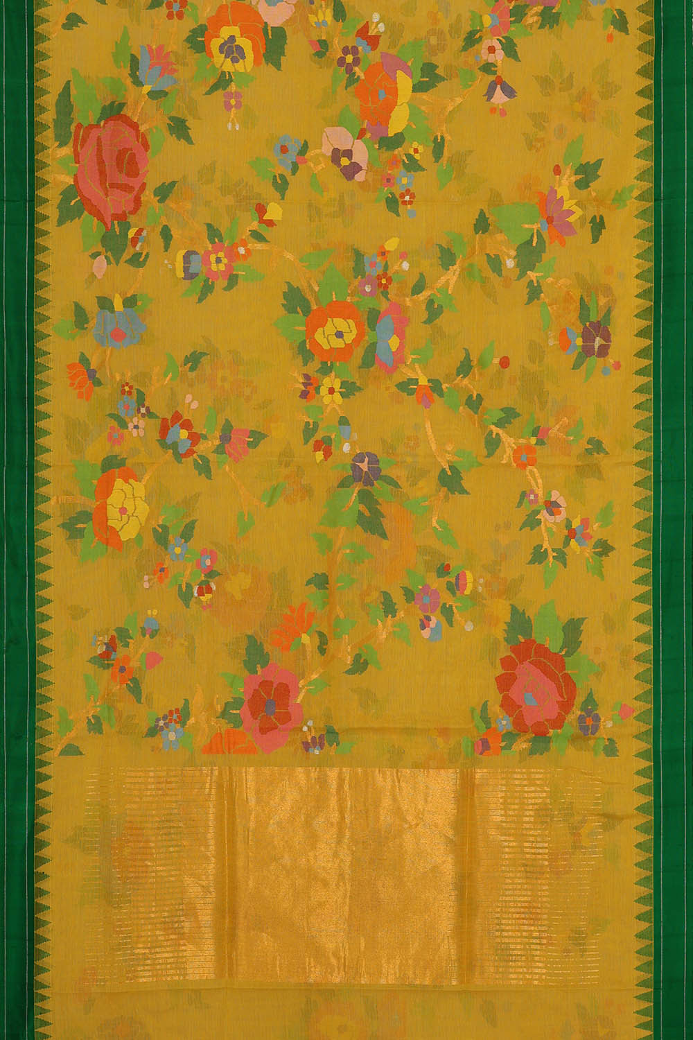 Ponduru Cotton Yellow Saree