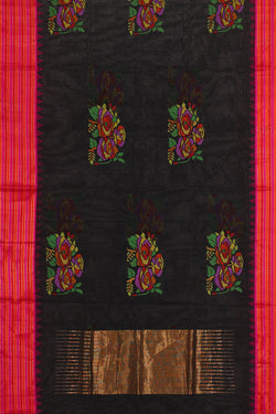 Image of Ponduru Cotton Black Saree