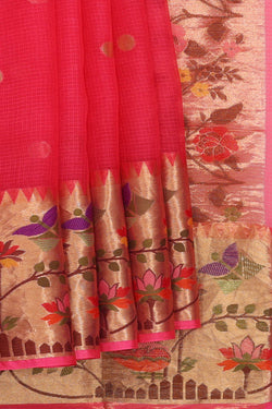 Image of Kota Silk Pink Saree