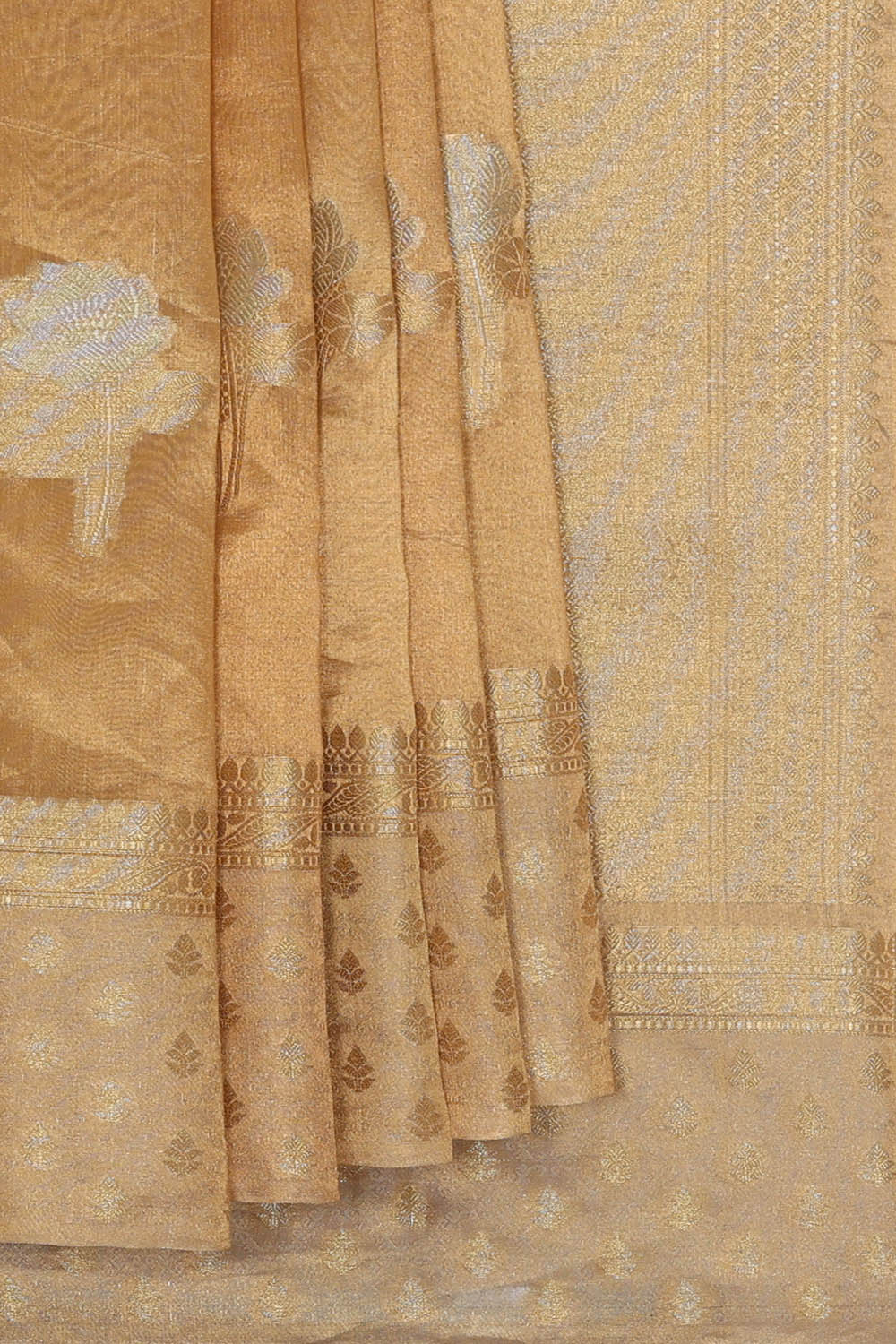 Image of Tissue Gold-Beige Saree