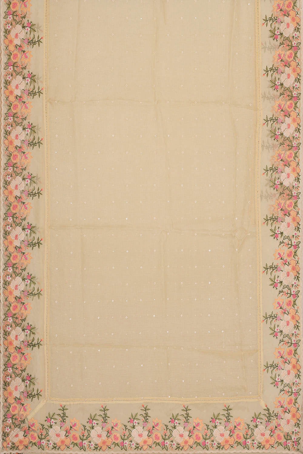 Kota Cream Embroidered Saree