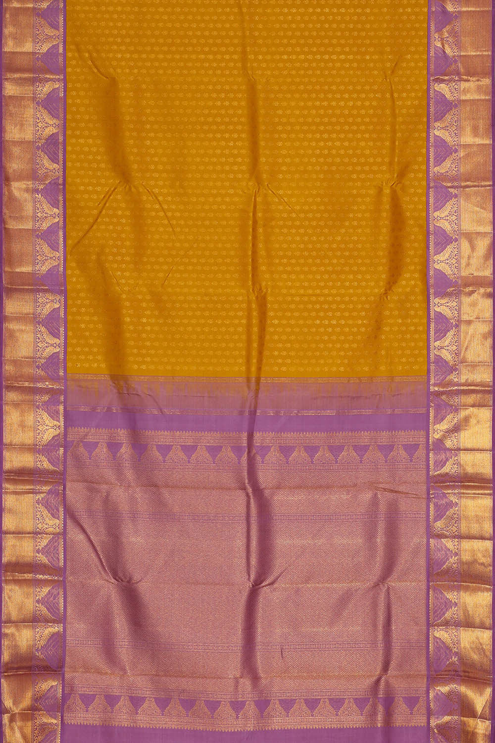 Image of Arani Silk Mustard Yellow Saree