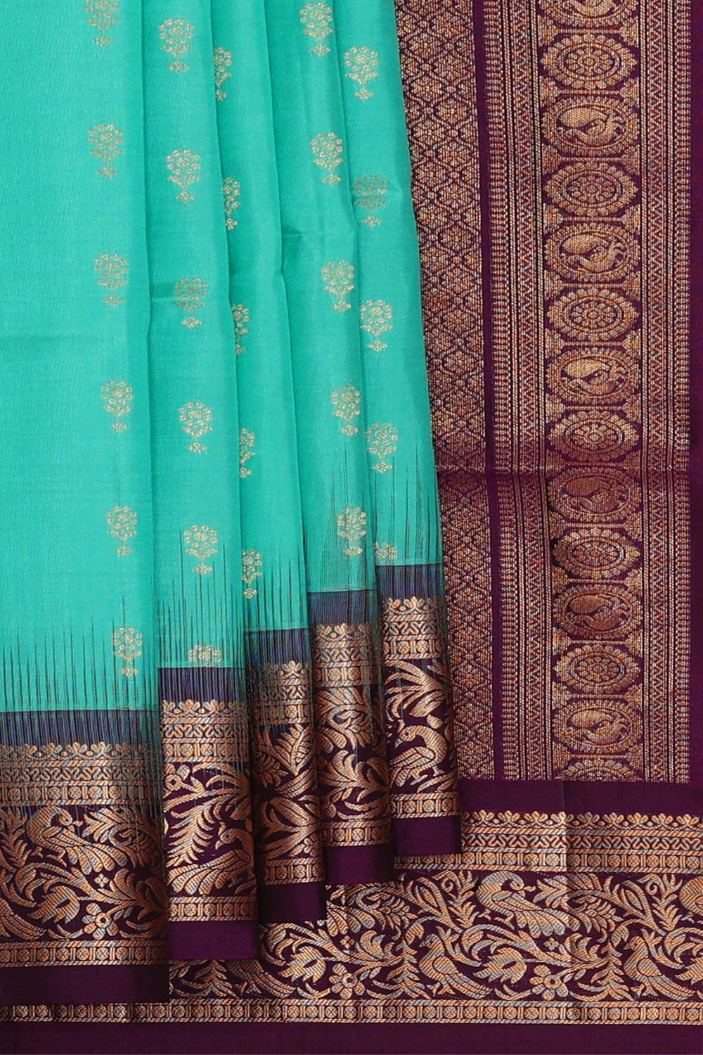Turquoise Blue Silk Saree