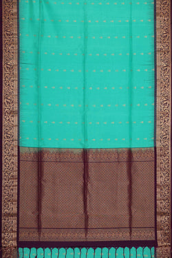 Image of Turquoise Blue Silk Saree