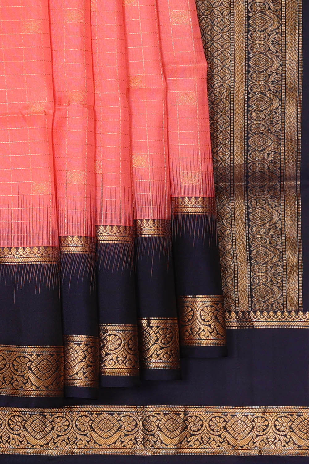 Image of Peach Silk Saree