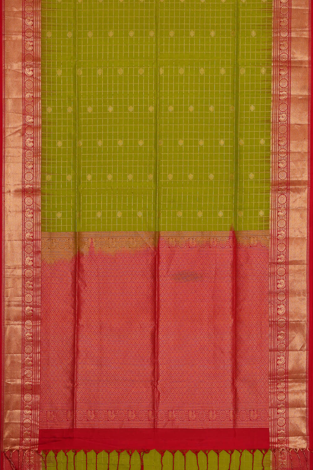 Parrot Green Silk Saree