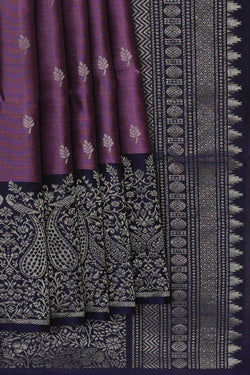 Image of Dark Lavender Silk Saree