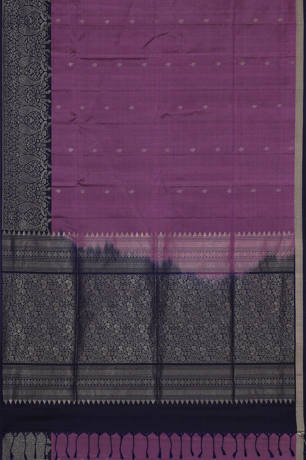 Image of Dark Lavender Silk Saree