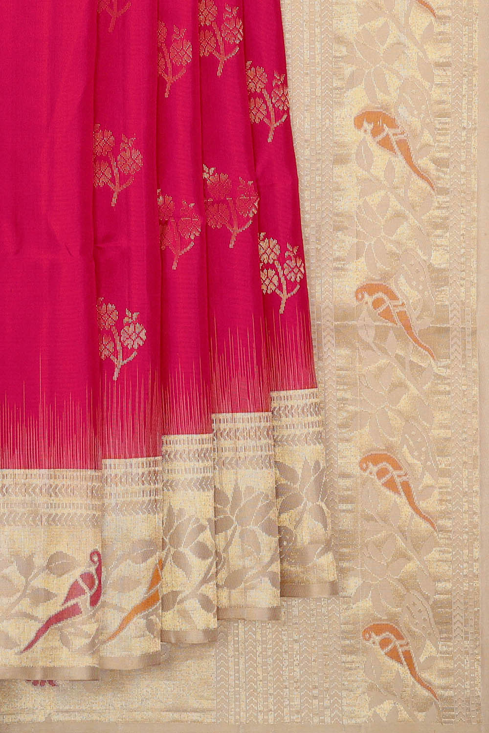 Rani Pink Silk Saree