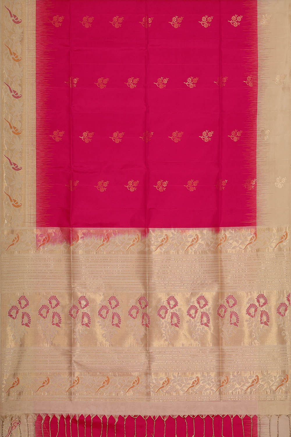 Rani Pink Silk Saree