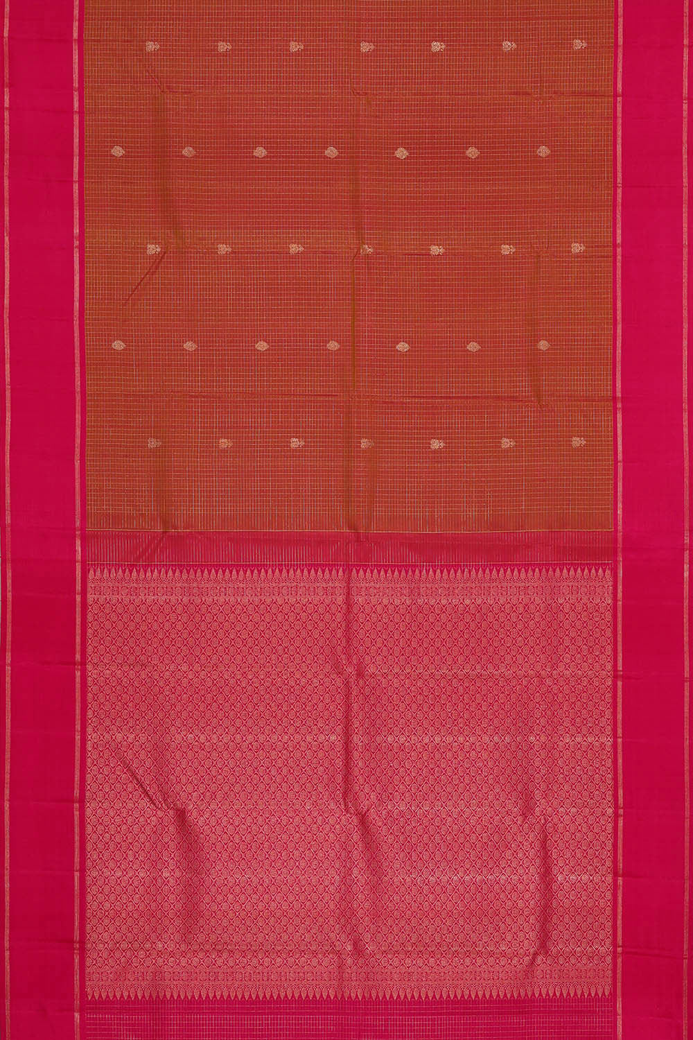 Image of Arani Silk Reddish Brown Saree