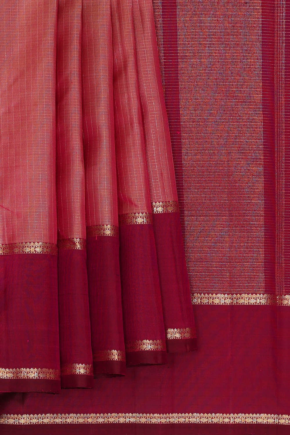 Arani Silk Light Red Saree