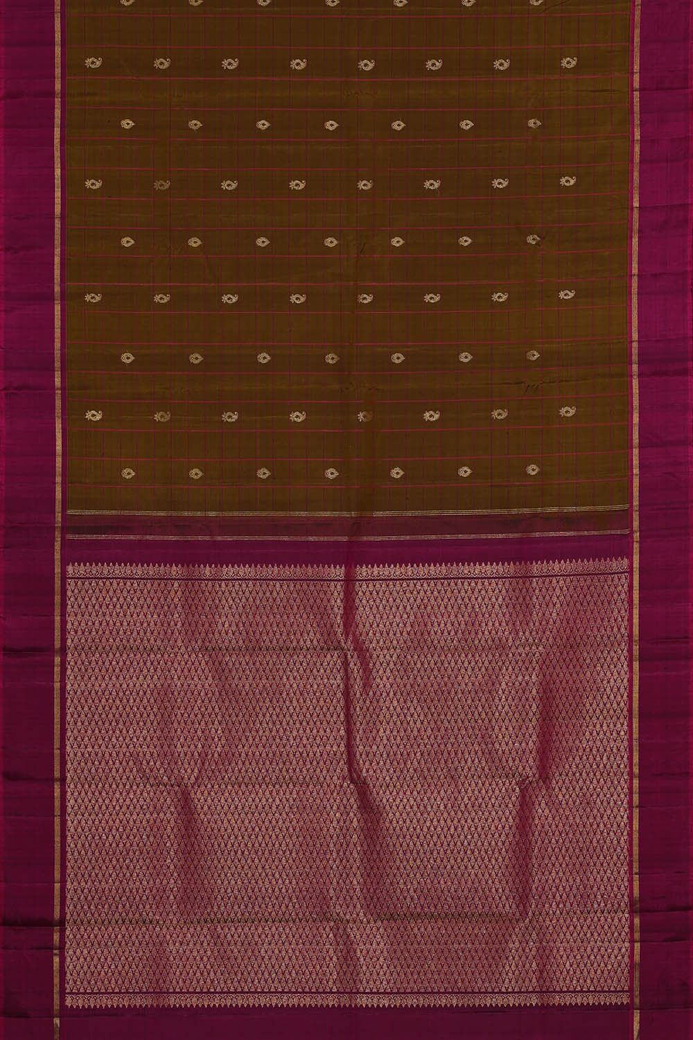 Image of Arani Silk Mehndi Green Saree